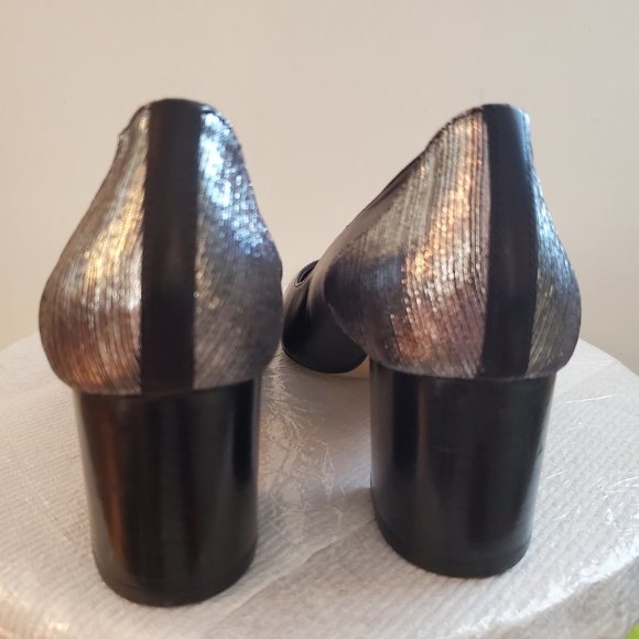 Mellow Yellow Alily Black chunky heels women size EU39/ USA 8.5,  made in Spain. - Picture 5 of 16